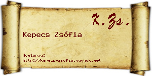 Kepecs Zsófia névjegykártya
